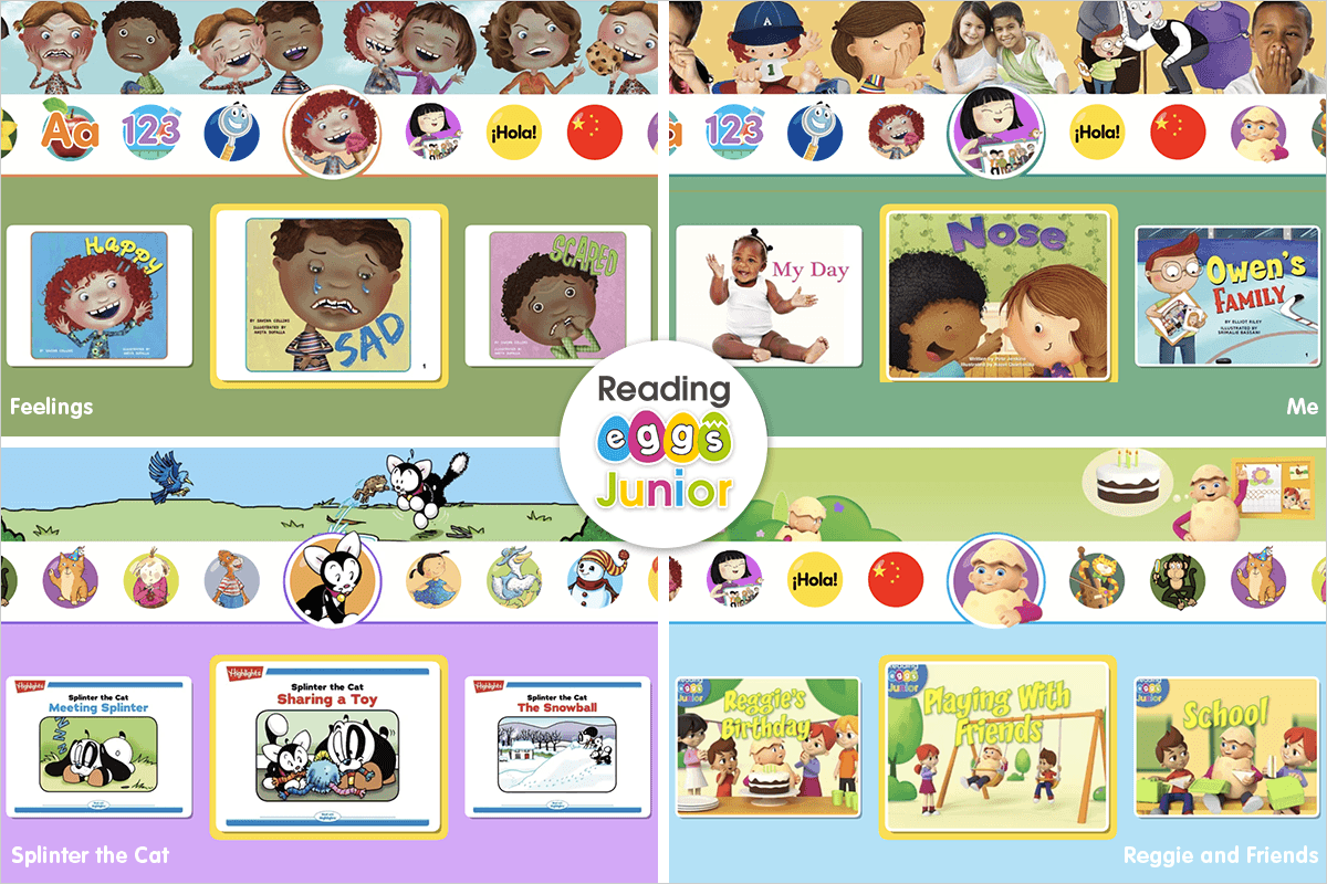 Reading Eggs Junior has a wide range of books that teaches toddlers and children social skills and promotes emotional development
